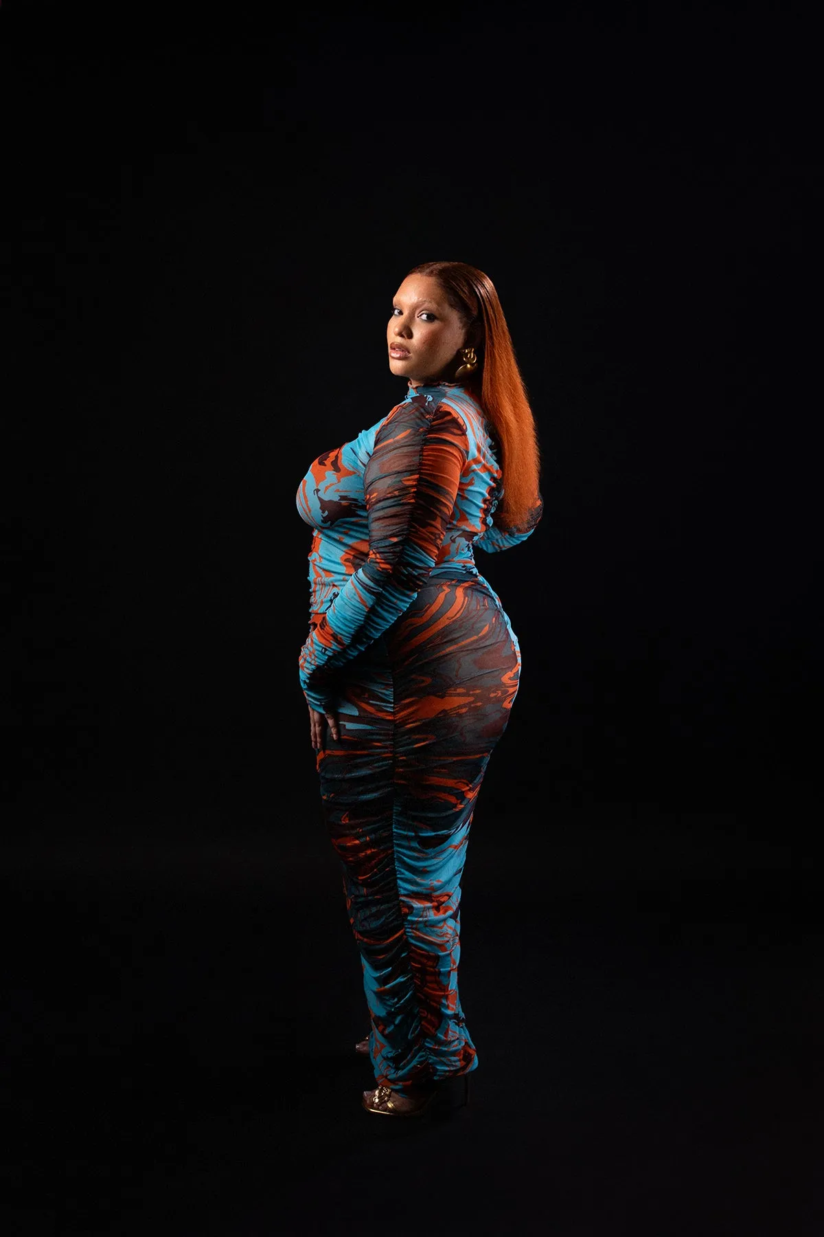 Gaia Ruched Dress - Turquoise sold by Kai Collective product image thumbnail 4