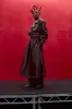 Emani Faux Croc Leather Exaggerated Coat - Coffee sold by Kai Collective