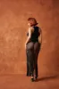 Yumi Faux Suede Laser Cut Skirt - Black sold by Kai Collective