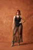 Yumi Faux Suede Laser Cut Skirt - Black sold by Kai Collective