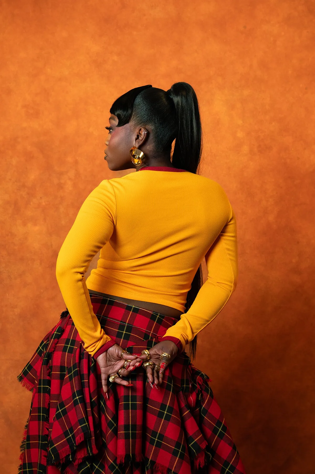 Nao Cotton Logo Embroidered Long Sleeve Top - Orange sold by Kai Collective product image thumbnail 2