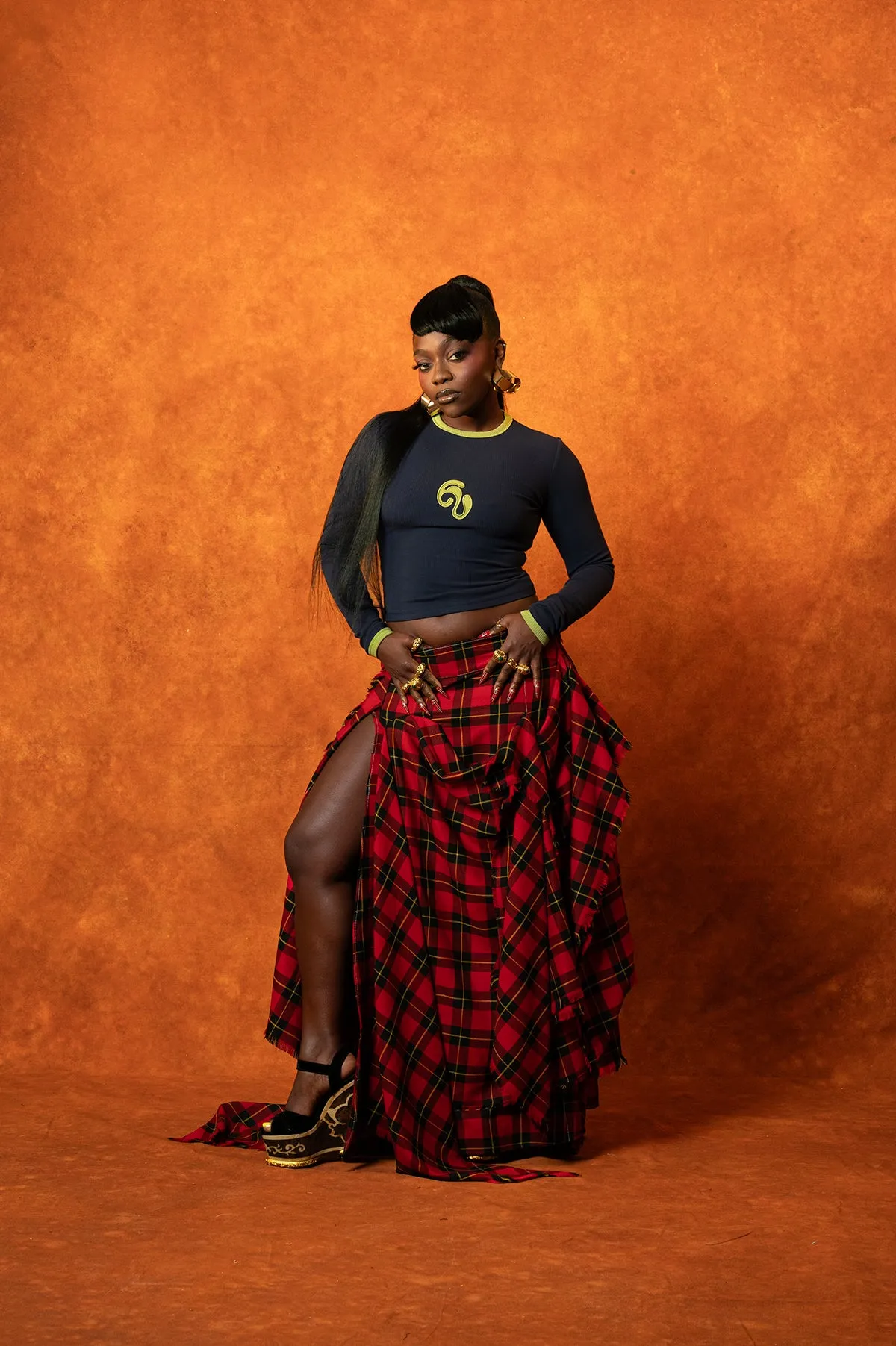 Nao Cotton Logo Embroidered Long Sleeve Top - Navy sold by Kai Collective product image thumbnail 3