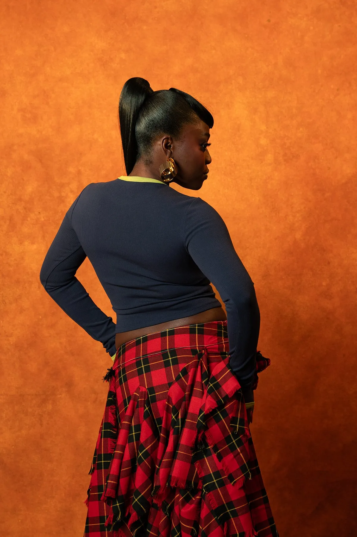 Nao Cotton Logo Embroidered Long Sleeve Top - Navy sold by Kai Collective product image thumbnail 2