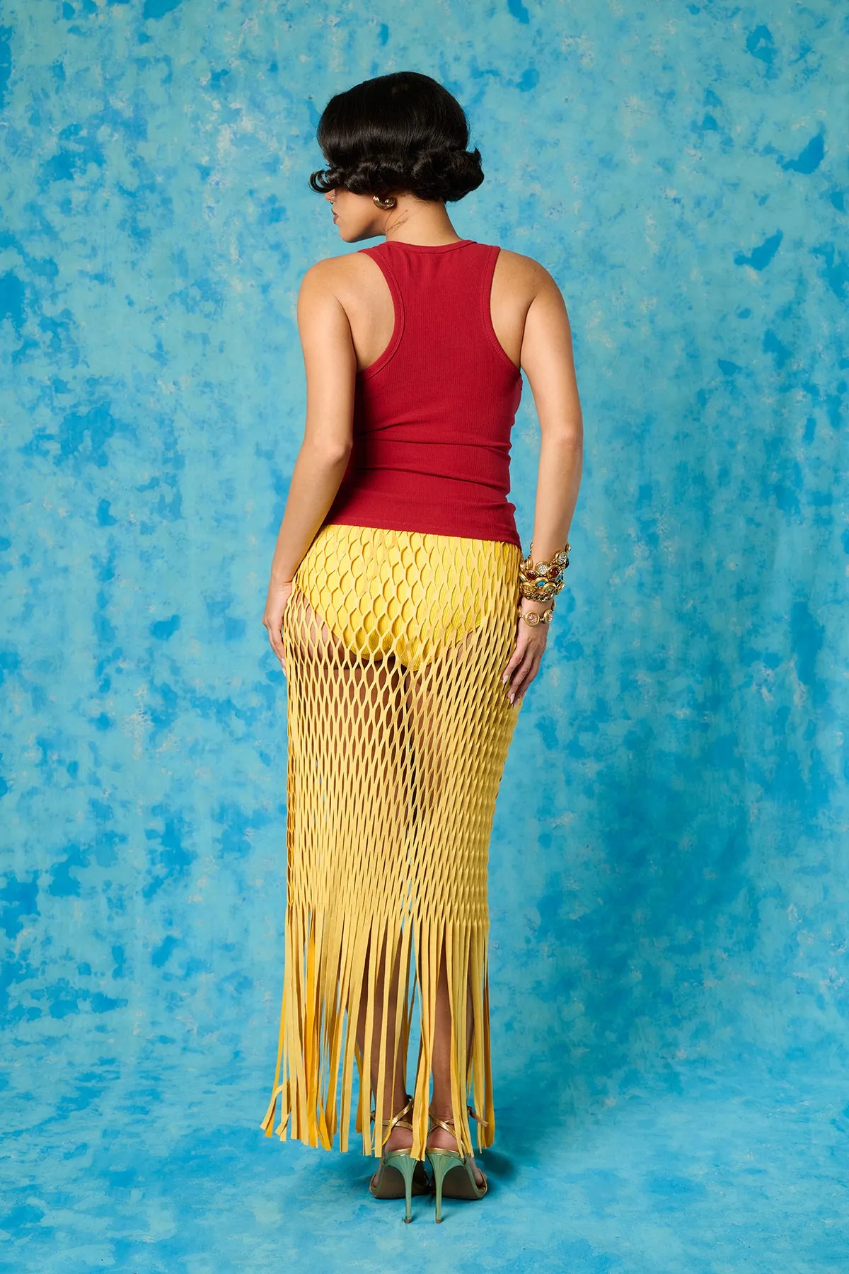 Nao Cotton Logo Embroidered Racer Back Vest Top - Red sold by Kai Collective product image thumbnail 3