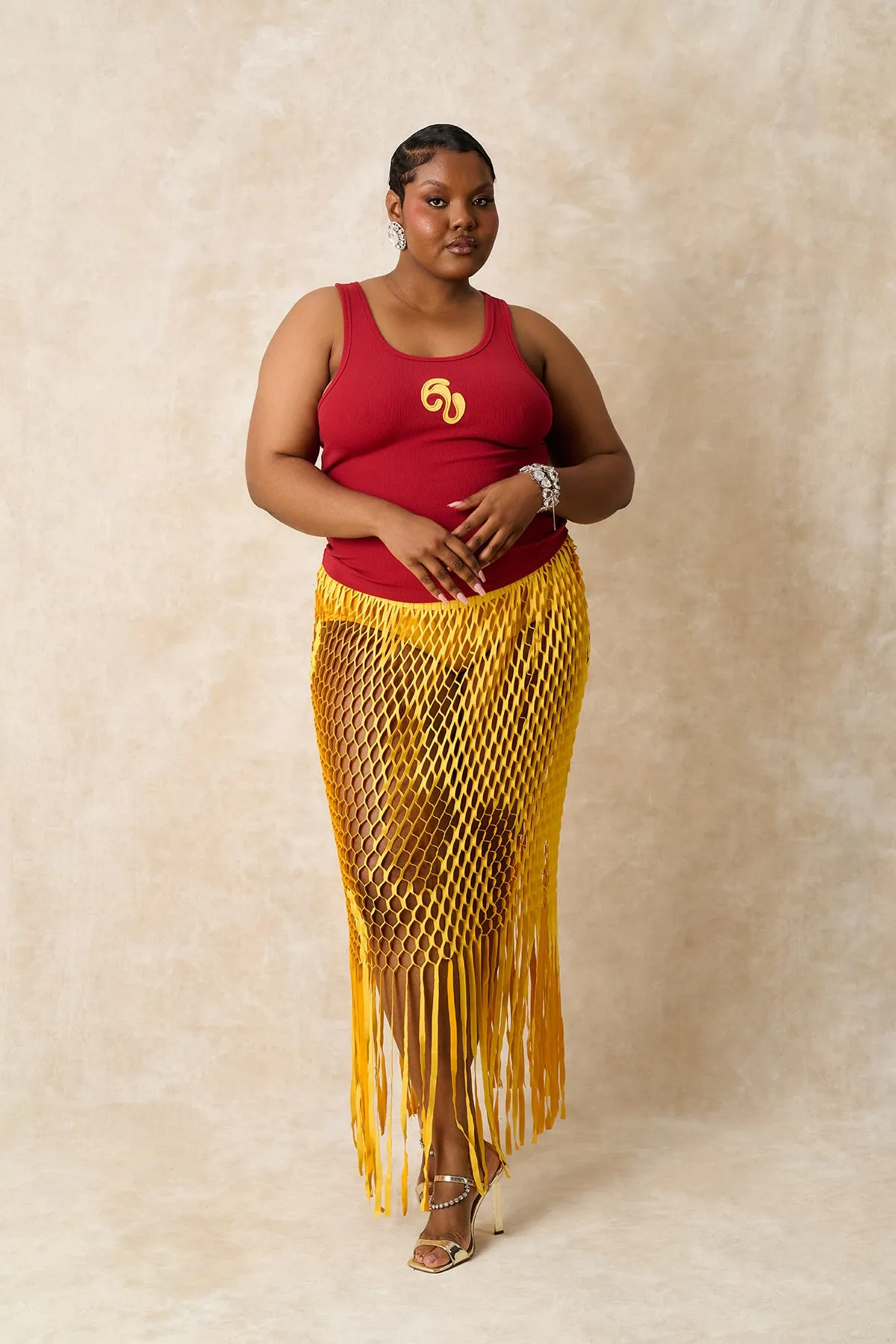 Nao Cotton Logo Embroidered Racer Back Vest Top - Red sold by Kai Collective product image thumbnail 5