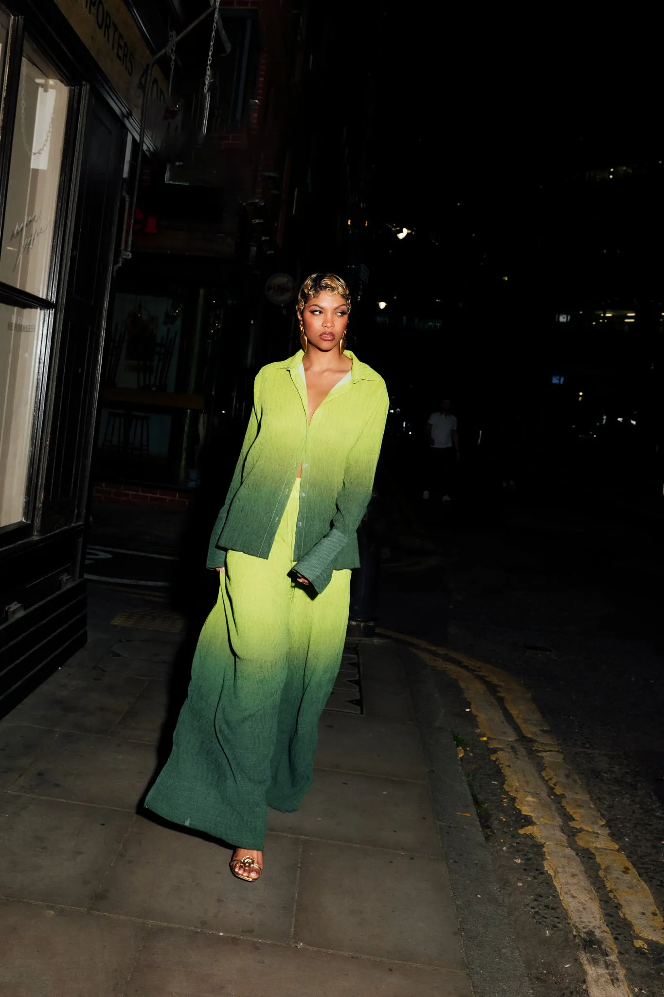 Mawuli Printed Plisse Trousers - Ombretta Print Green sold by Kai Collective product image thumbnail 2