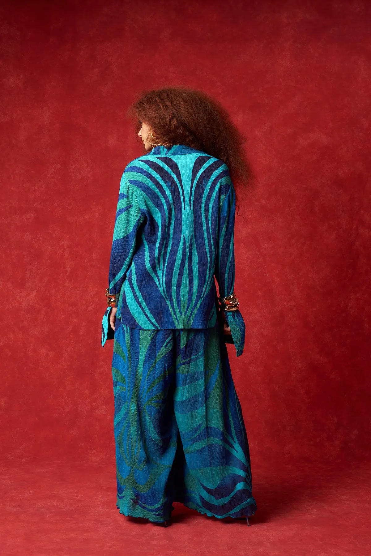 Mawuli Printed Plisse Trousers - Savannah Print sold by Kai Collective product image thumbnail 4