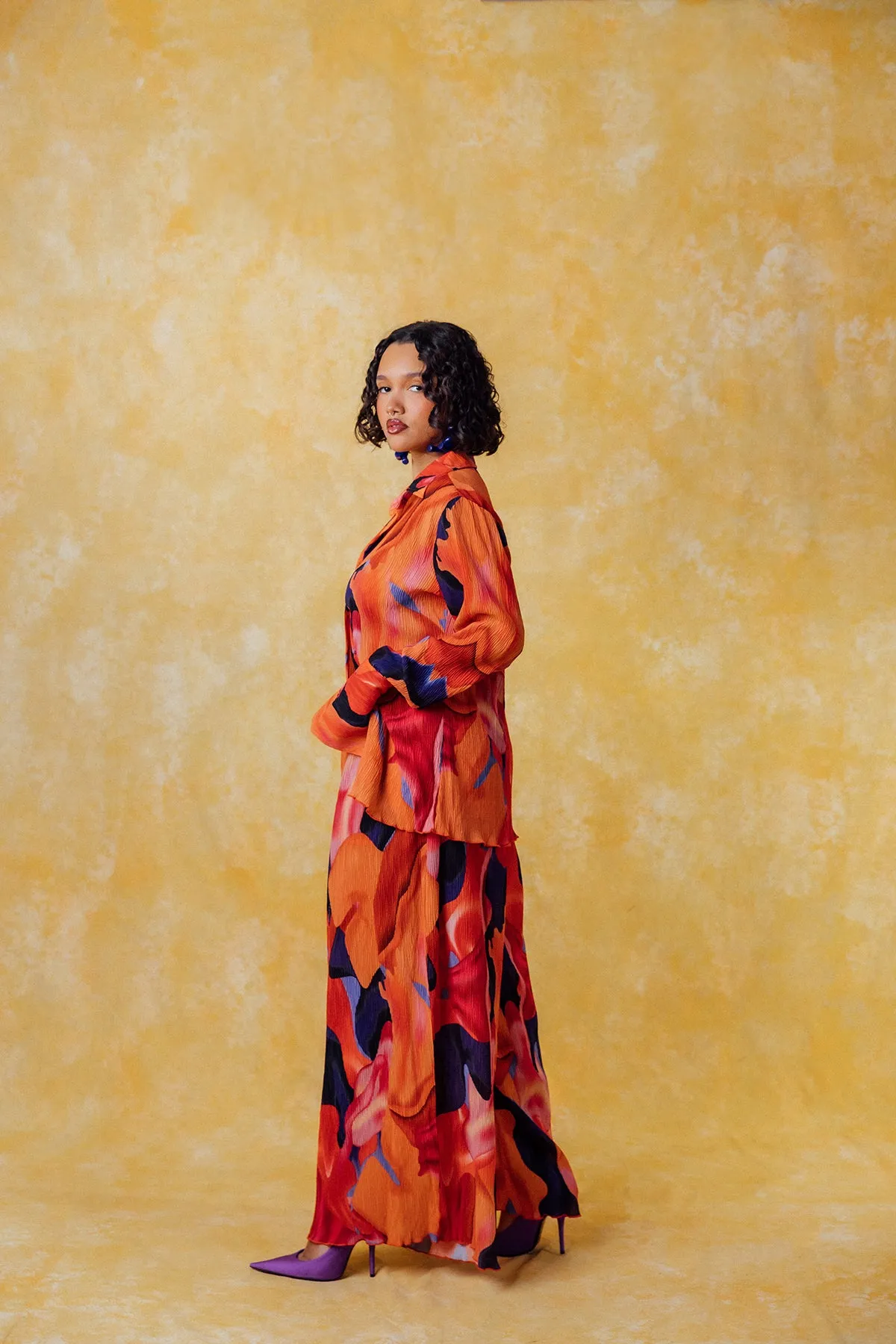 Mawuli Printed Plisse Trousers - Zuri Print sold by Kai Collective product image thumbnail 3