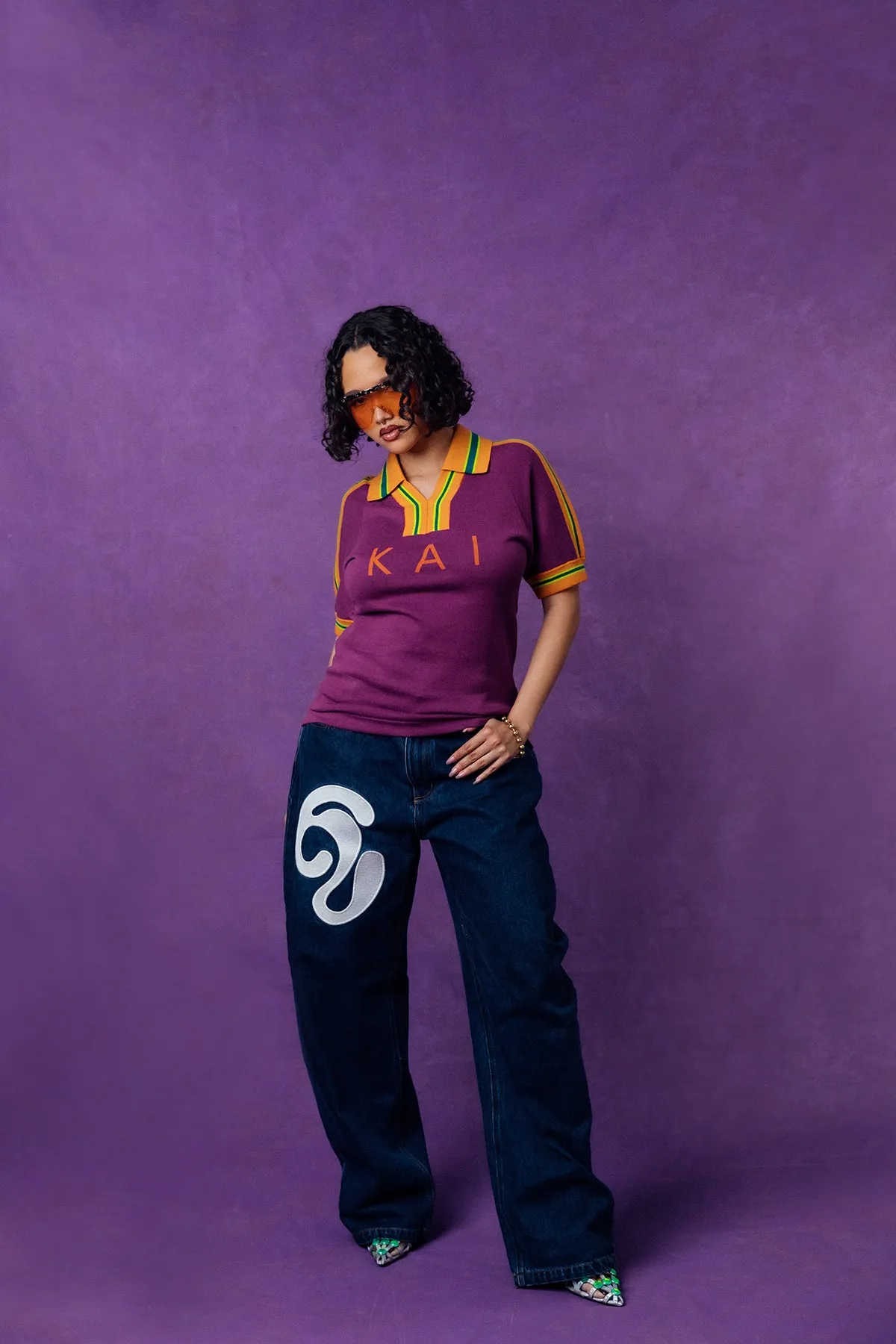 Mita Vintage Style Knitted Logo Jersey - Purple sold by Kai Collective product image thumbnail 3