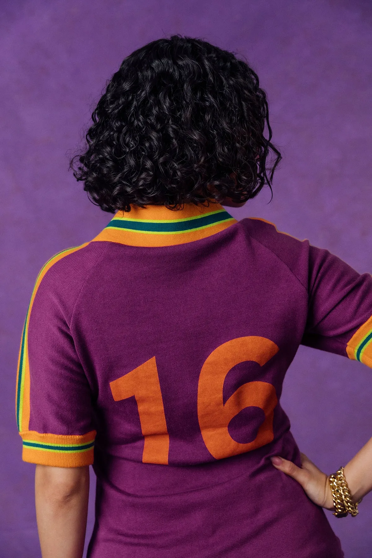 Mita Vintage Style Knitted Logo Jersey - Purple sold by Kai Collective product image thumbnail 5
