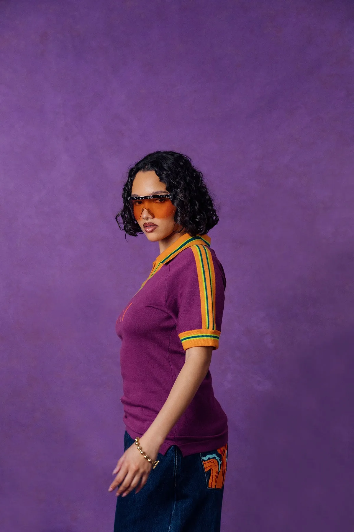 Mita Vintage Style Knitted Logo Jersey - Purple sold by Kai Collective product image thumbnail 4