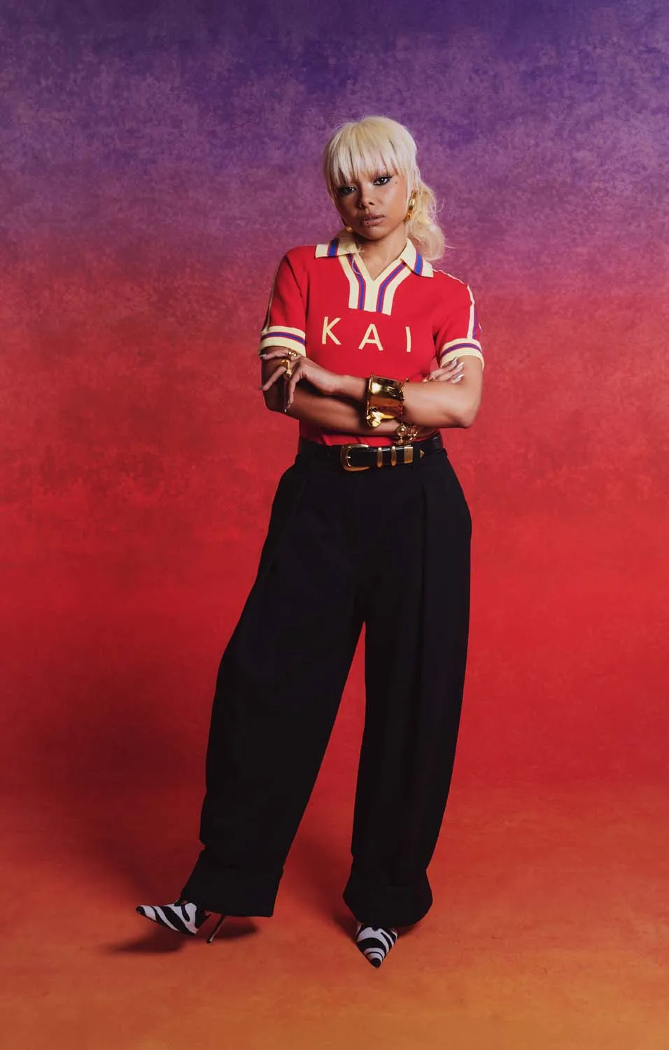 Mita Vintage Style Knitted Logo Jersey - Red sold by Kai Collective product image thumbnail 3