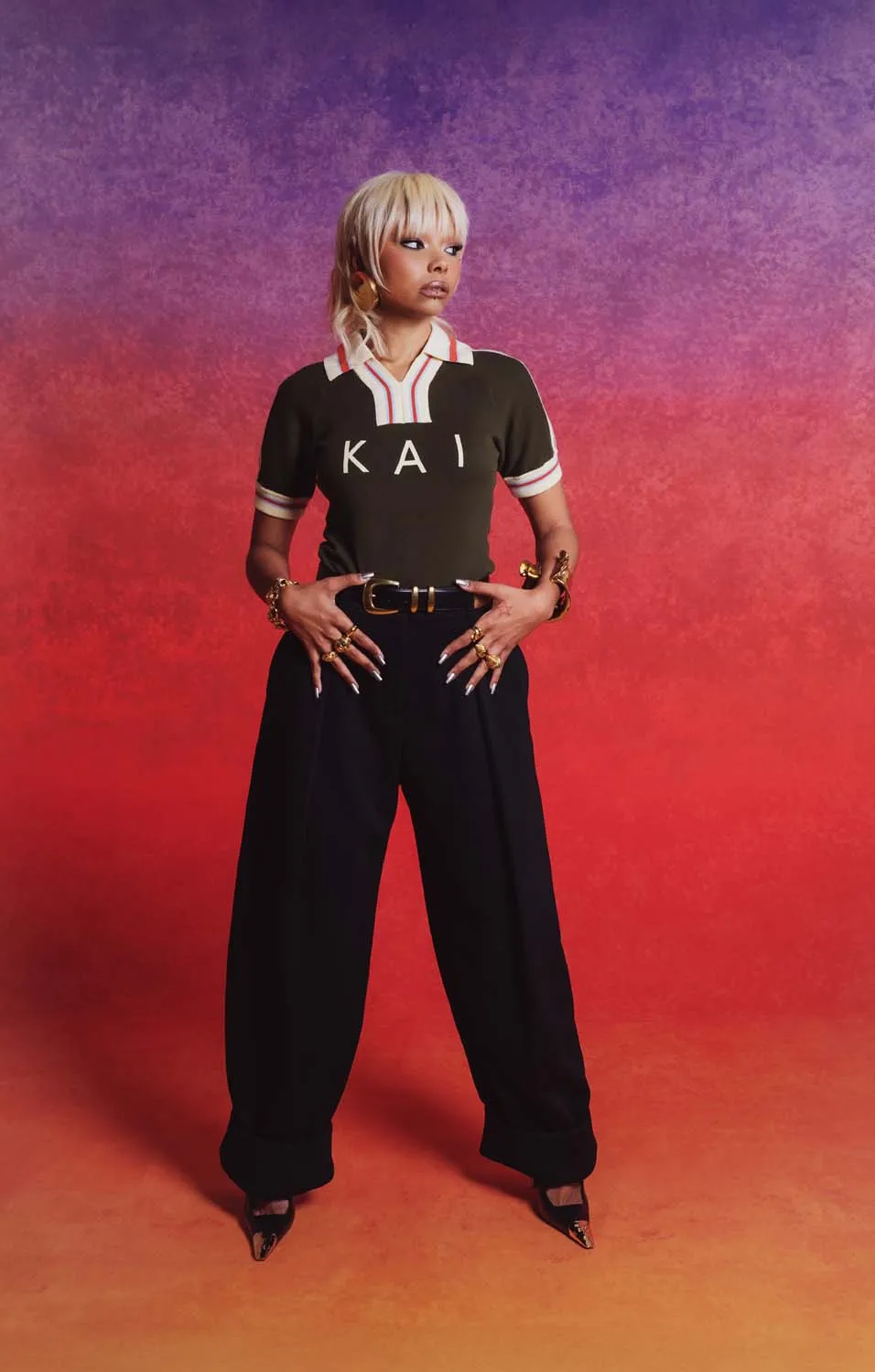 Mita Vintage Style Knitted Logo Jersey - Khaki sold by Kai Collective product image thumbnail 3