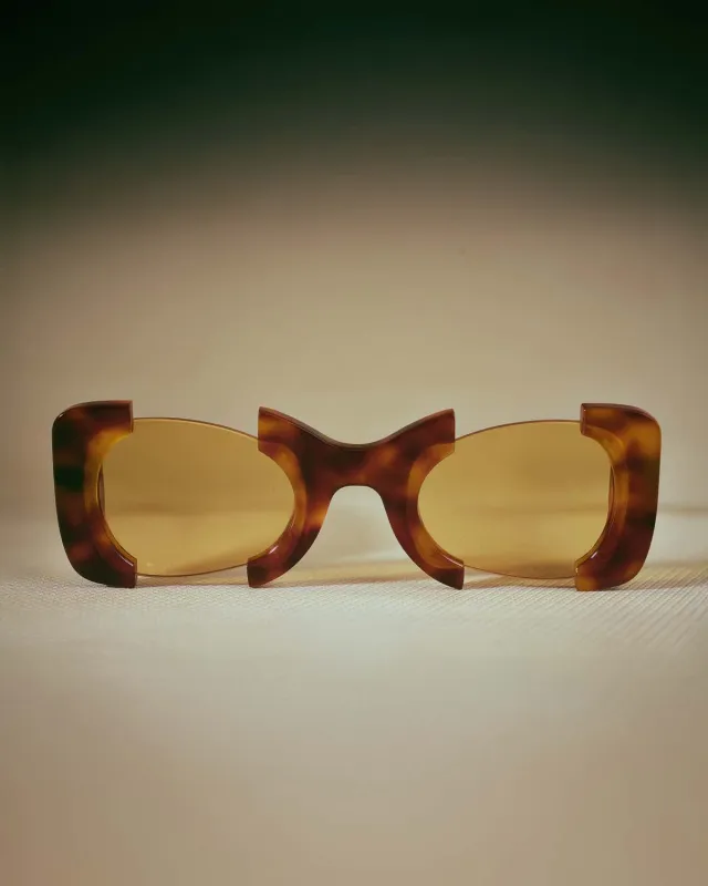 Suki Sculptural Statement Sunglasses - Tortoiseshell made by Kai Collective