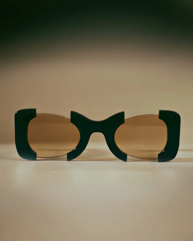 Suki Sculptural Statement Sunglasses - Black made by Kai Collective