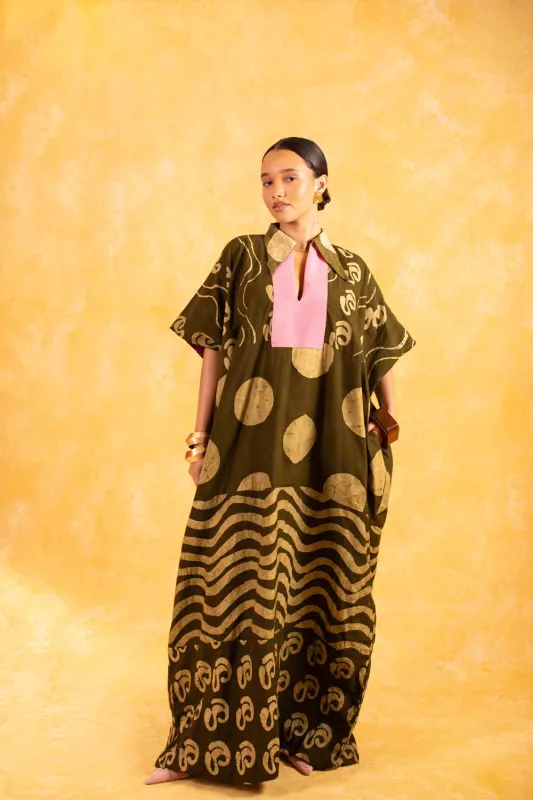 KAI x DYE LAB Agbada - Khaki sold by Kai Collective