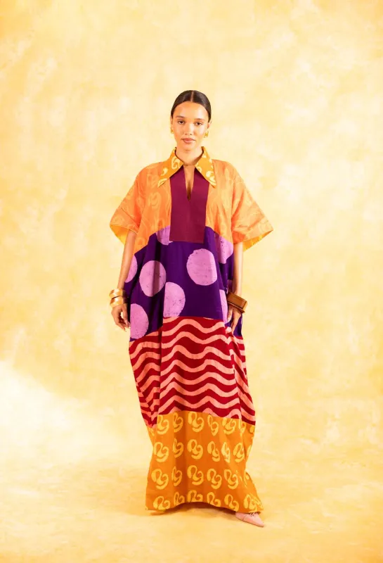 KAI x DYE LAB Agbada - Orange sold by Kai Collective