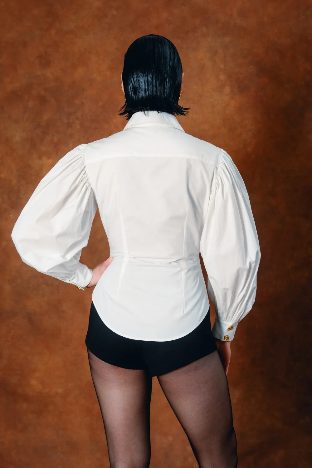 Sloane Sculpted Cotton Shirt - White sold by Kai Collective product image thumbnail 2