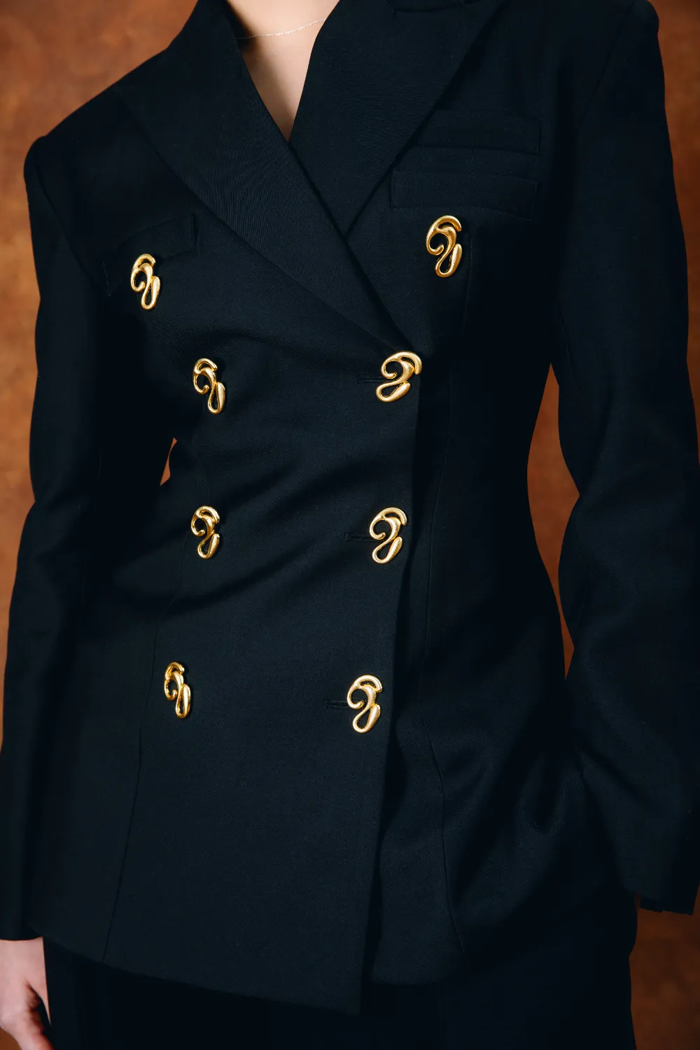 Odessa Structured Double-Breasted Jacket - Black sold by Kai Collective product image thumbnail 3