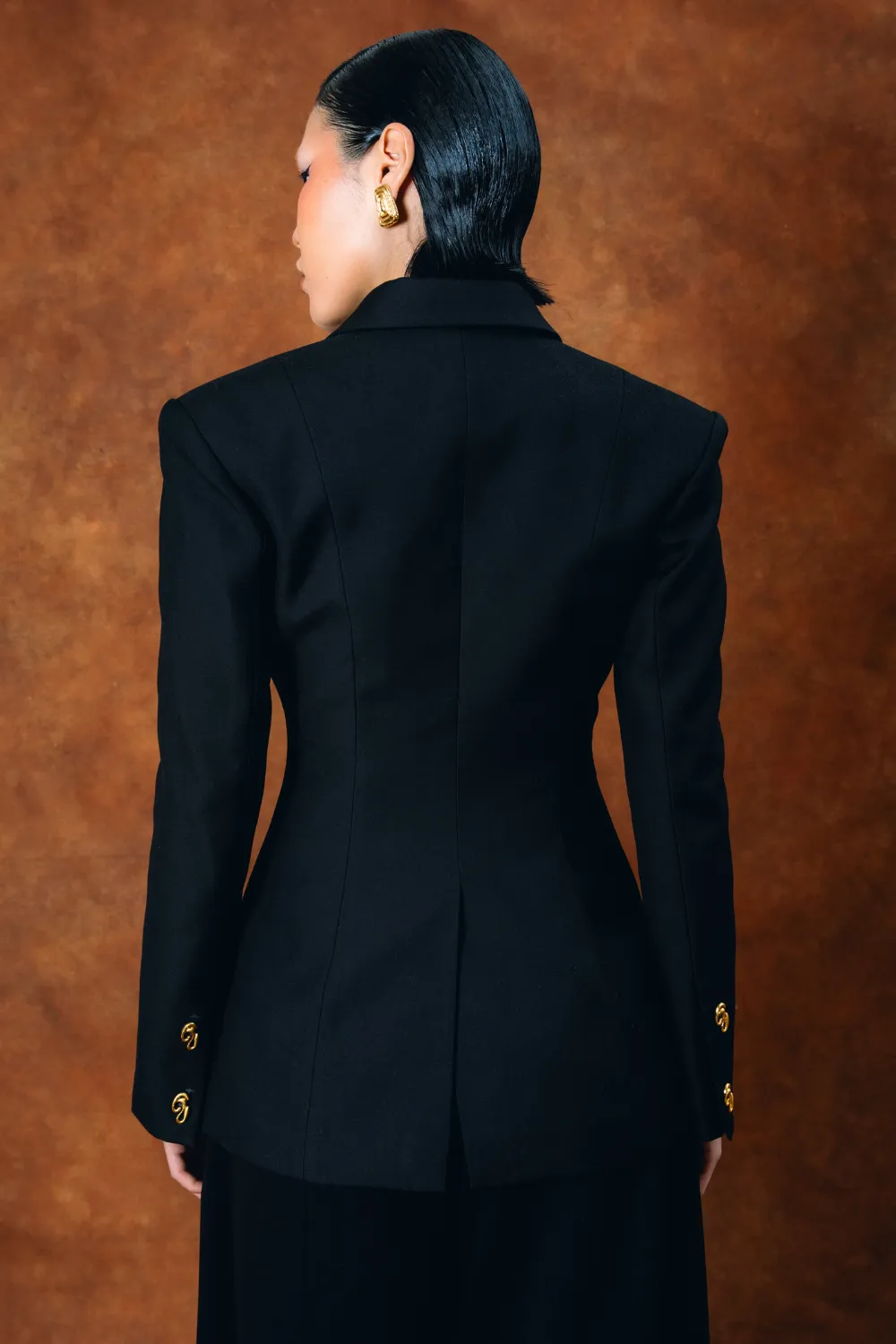 Odessa Structured Double-Breasted Jacket - Black sold by Kai Collective product image thumbnail 2