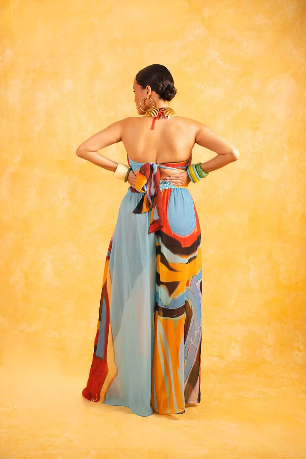Meera Printed Trousers - Isimi Print - Blue sold by Kai Collective product image thumbnail 2