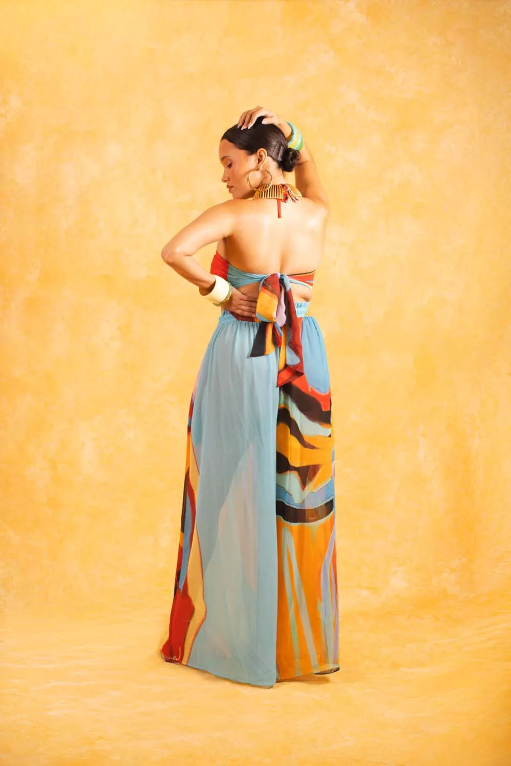 Meera Printed Trousers - Isimi Print - Blue sold by Kai Collective product image thumbnail 4