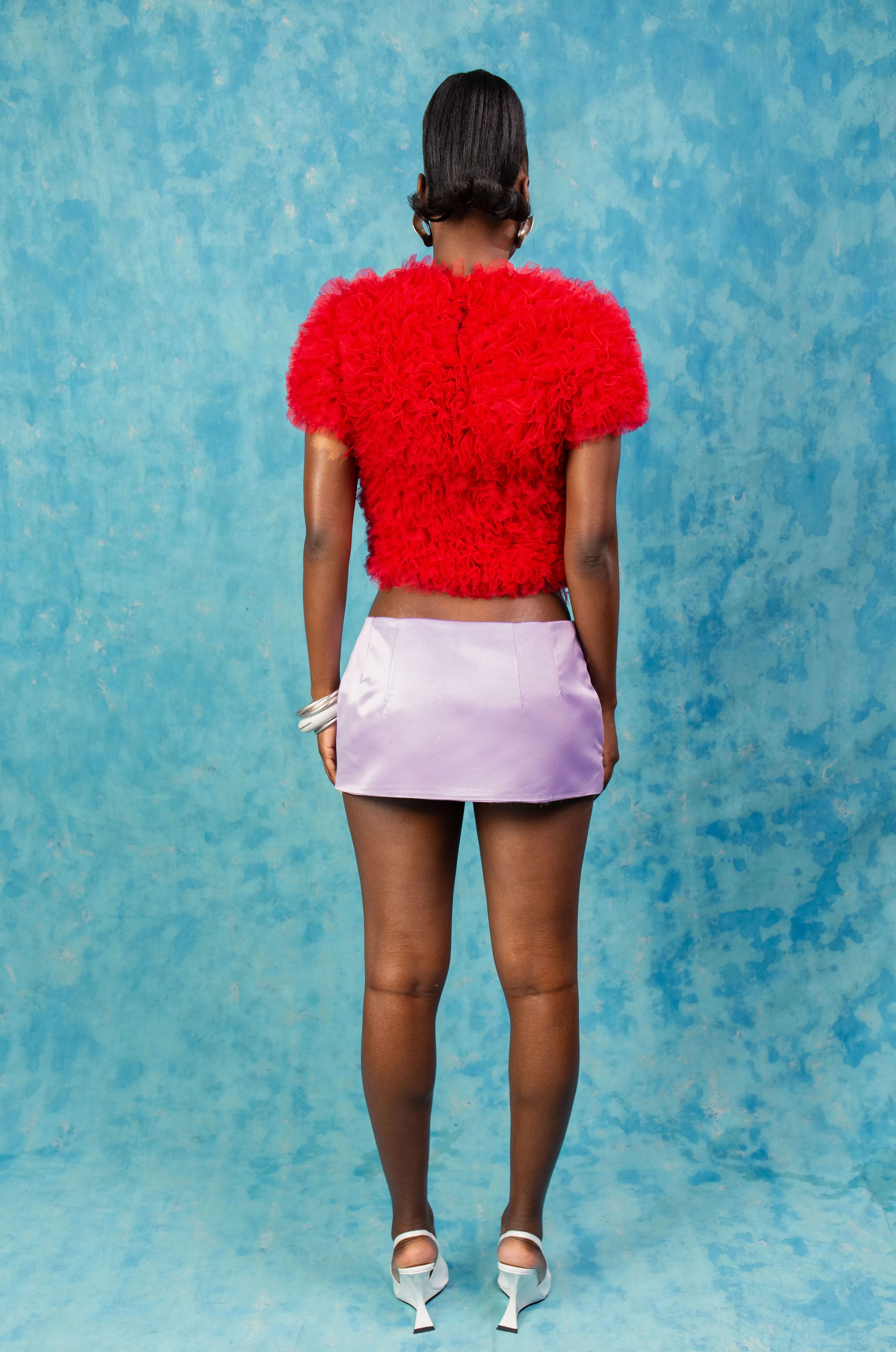 Luella Ruffle Cloud Tulle Top - Red sold by Kai Collective product image thumbnail 5