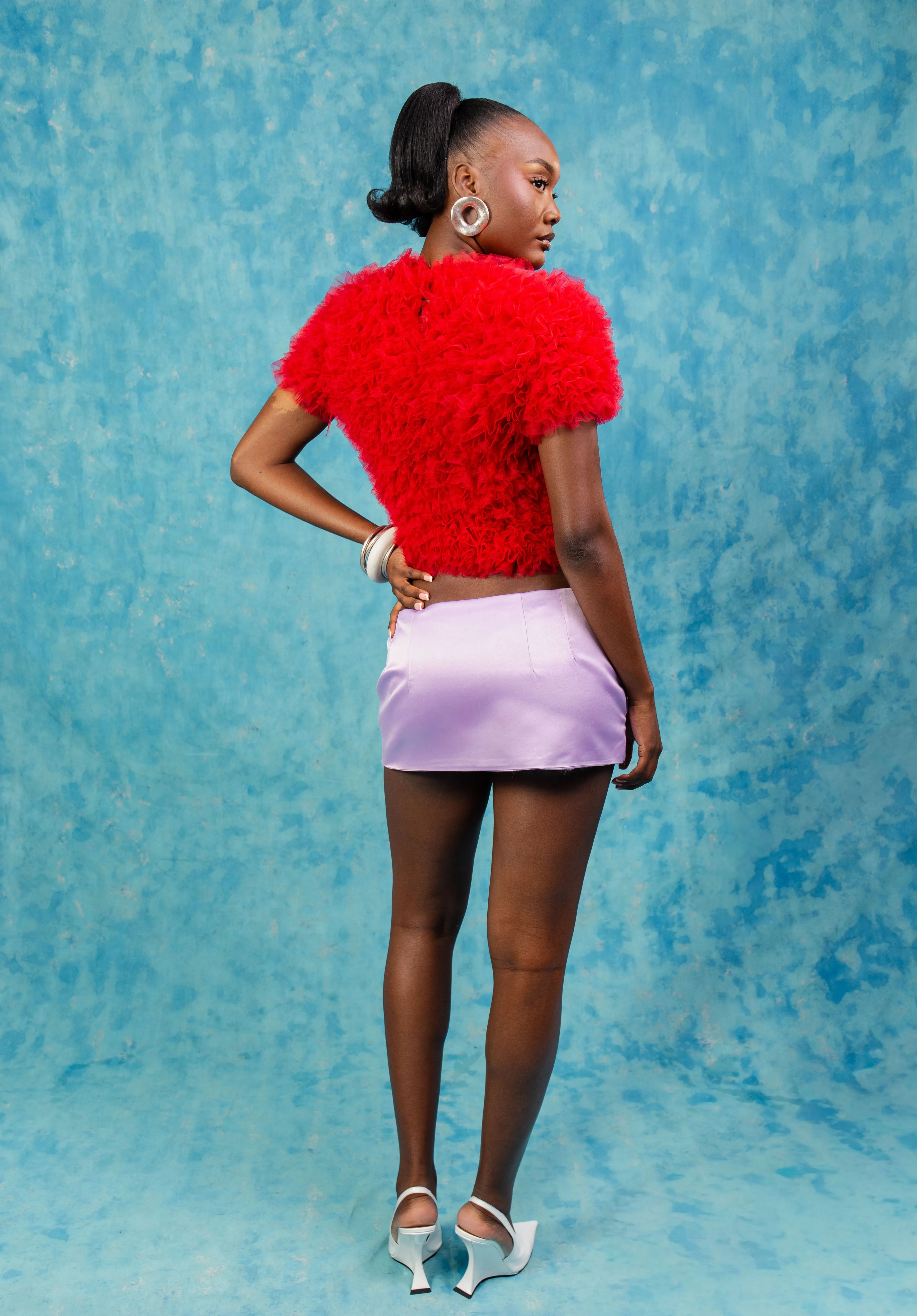 Luella Ruffle Cloud Tulle Top - Red sold by Kai Collective product image thumbnail 3