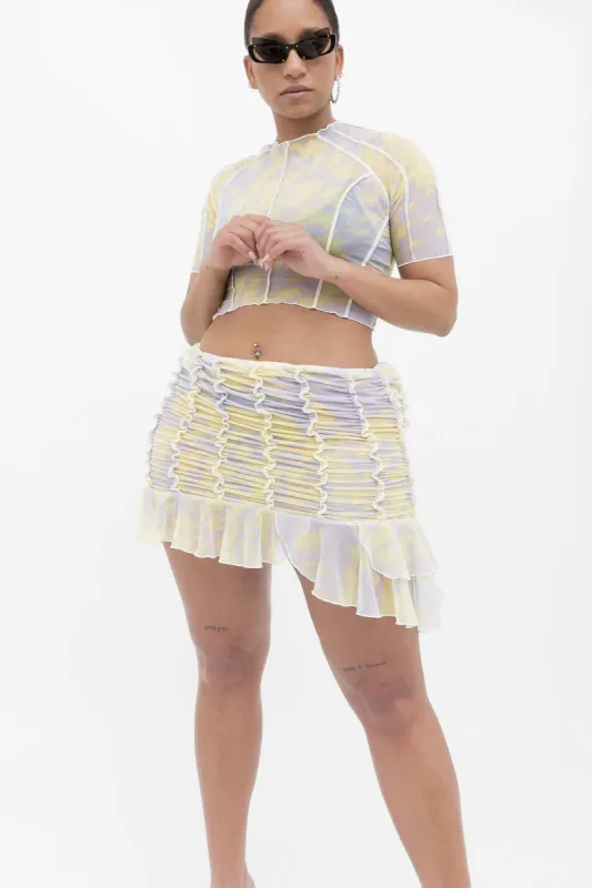 Printed Yellow & Grey Crop Top sold by Ester Manas