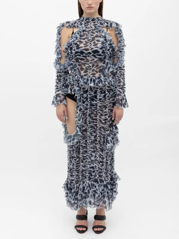 Dalmatian Signature Peephole Ruched Dress sold by Ester Manas