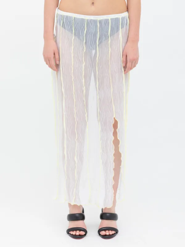 White Crumpled Long Skirt sold by Ester Manas