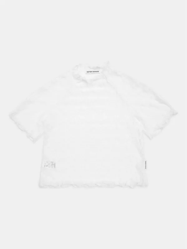 White Floral Lace Top made by Ester Manas