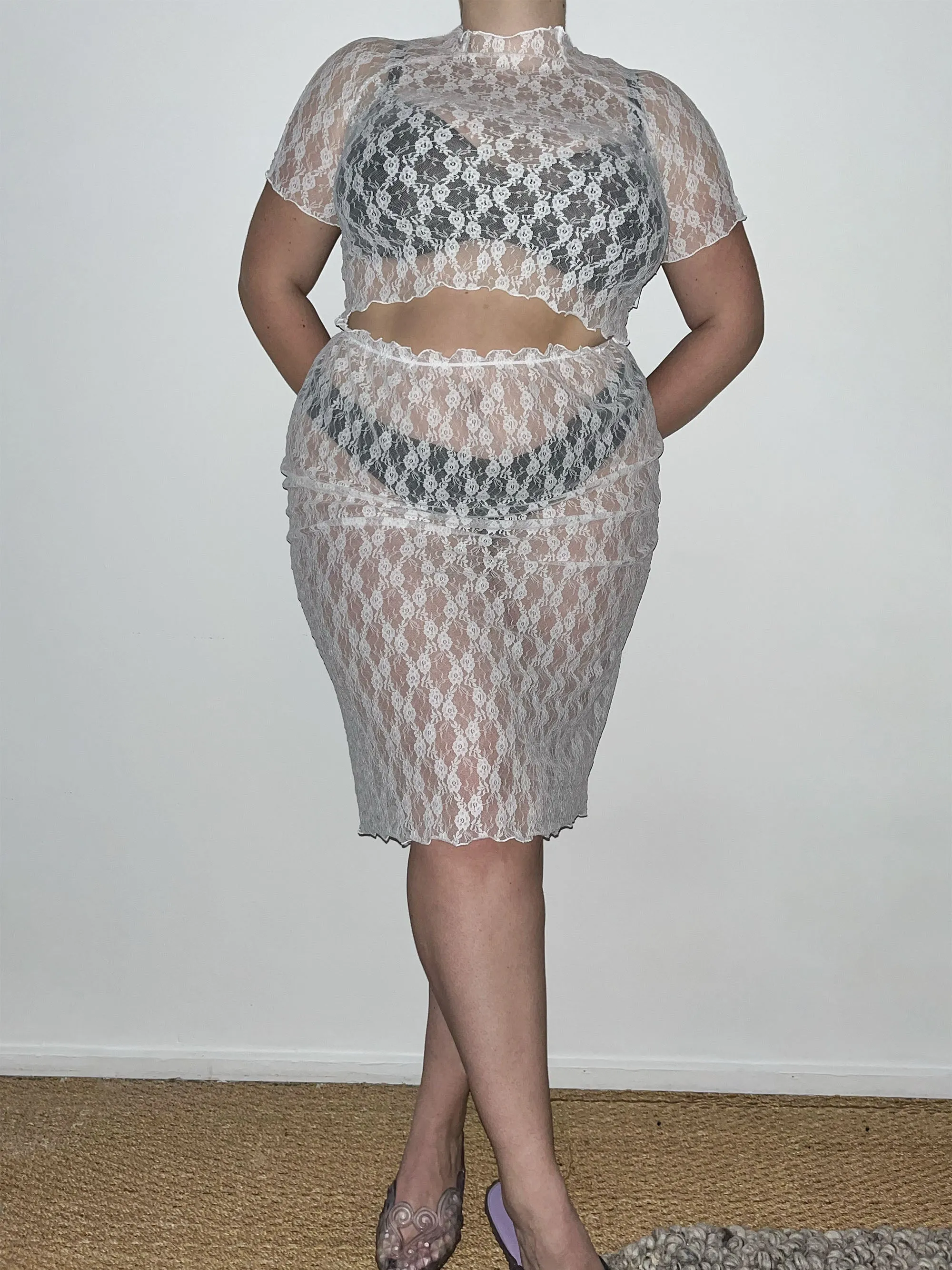 White Floral Lace Top sold by Ester Manas product image thumbnail 3