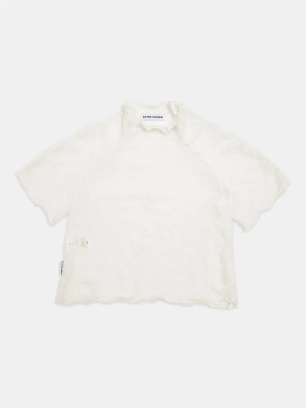 Cream Floral Lace Top sold by Ester Manas