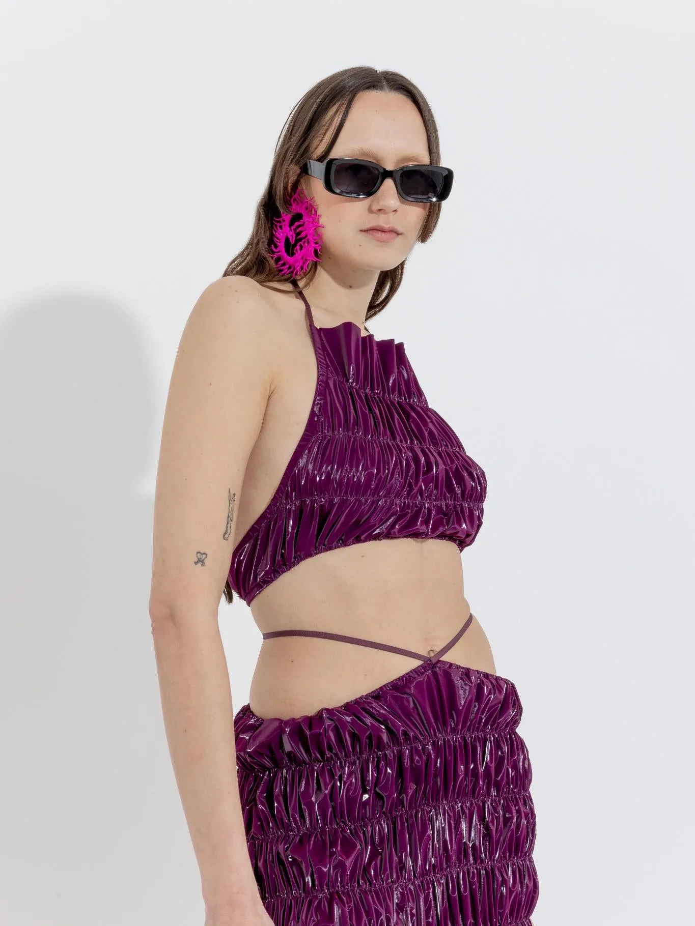 Burgundy Wind-Flower Crop Top sold by Ester Manas product image thumbnail 2