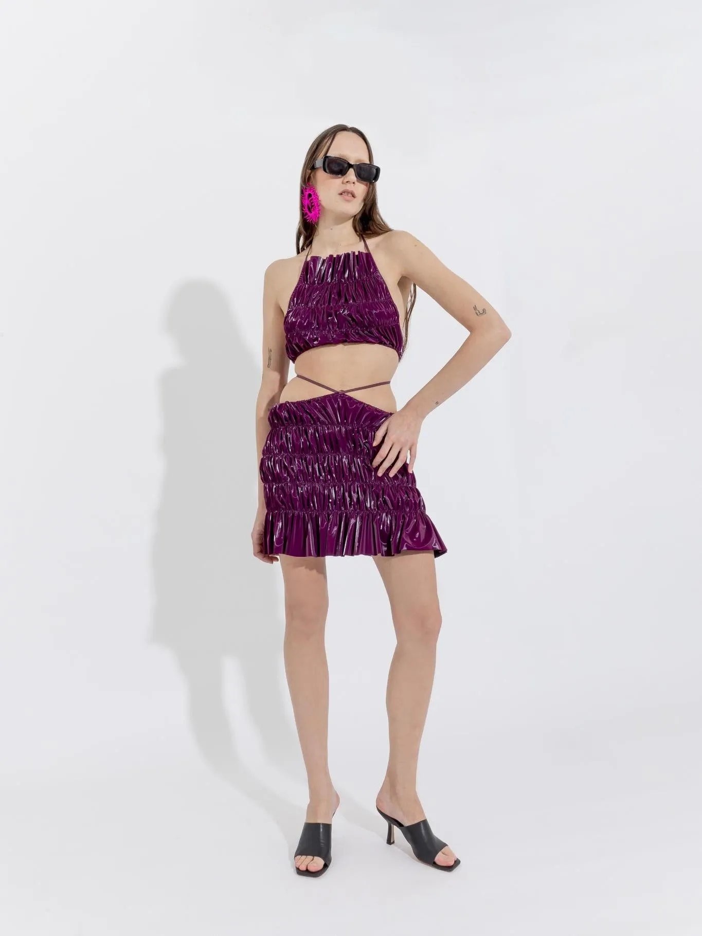 Burgundy Wind-Flower Crop Top sold by Ester Manas product image thumbnail 3