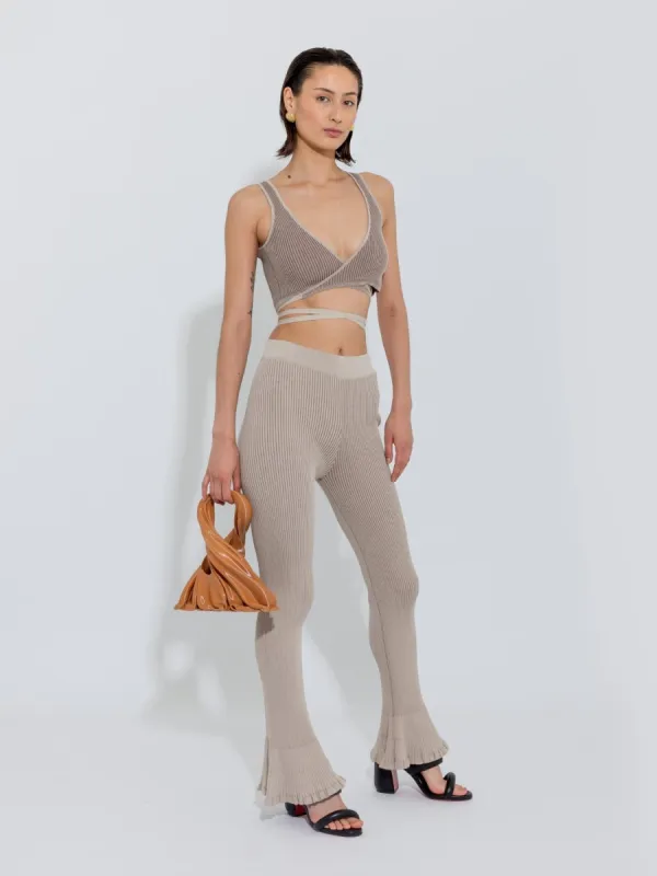 Beige and Brown Peephole Bra sold by Ester Manas