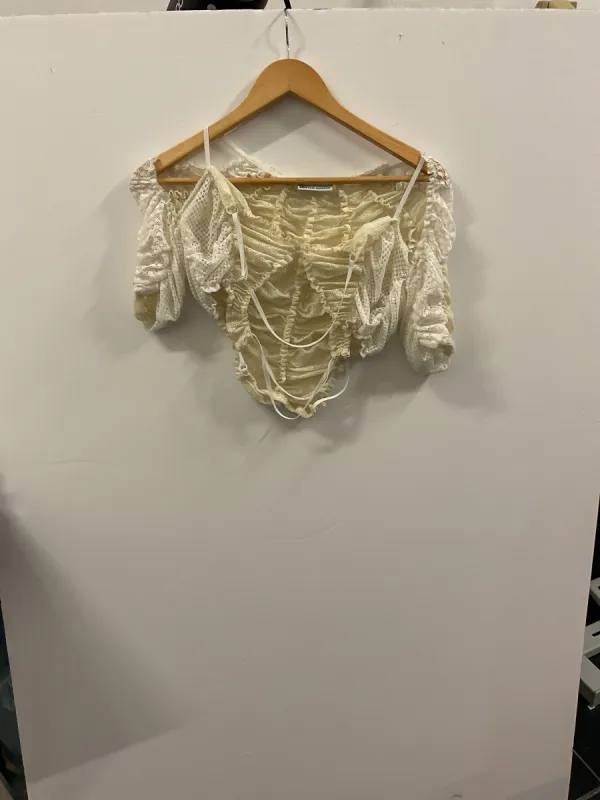 White & Sand Lace Top sold by Ester Manas