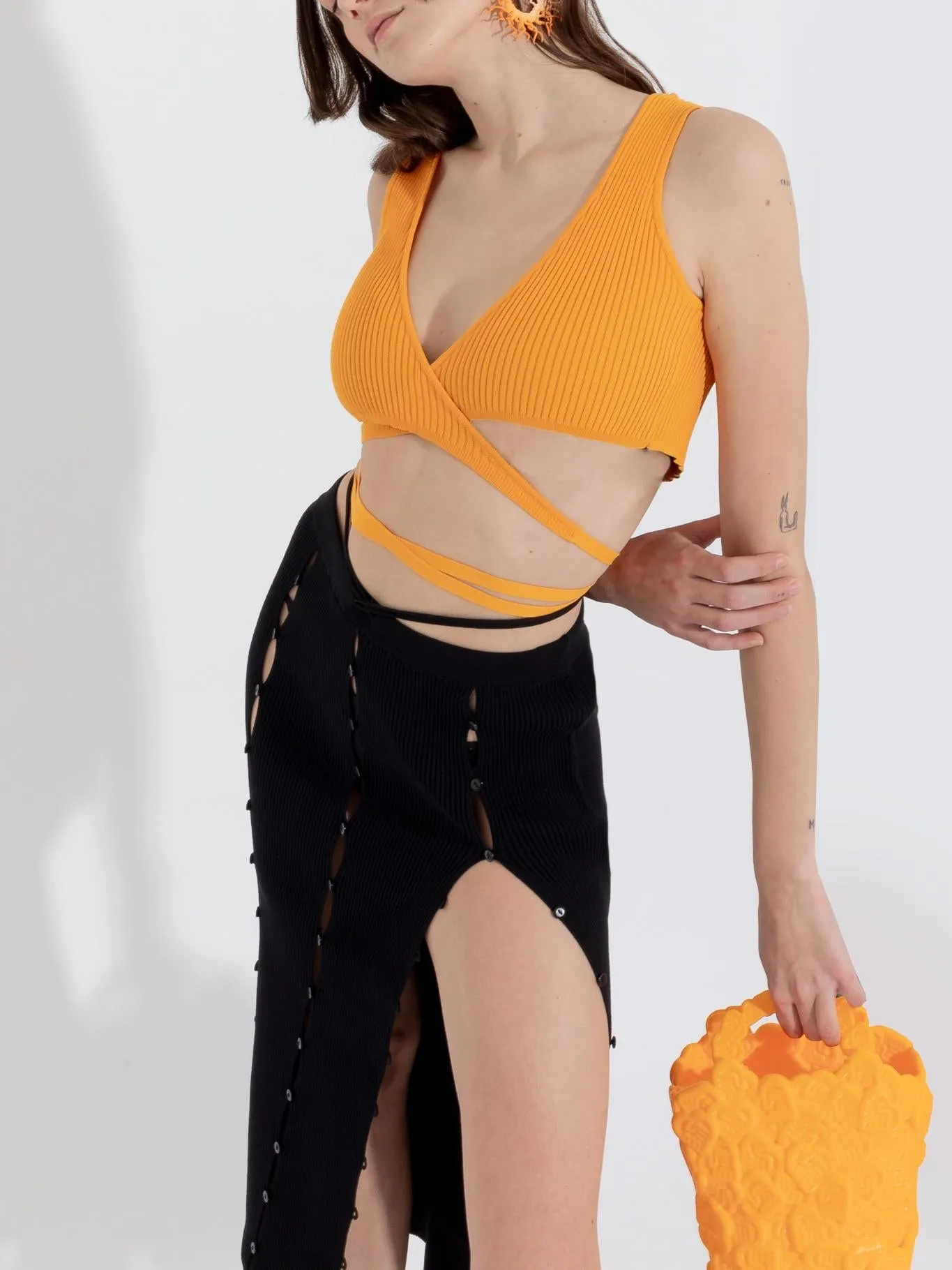 Orange Peephole Knit Bra sold by Ester Manas product image thumbnail 2