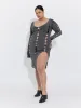 Black Lurex Multi Buttons Knit Dress sold by Ester Manas