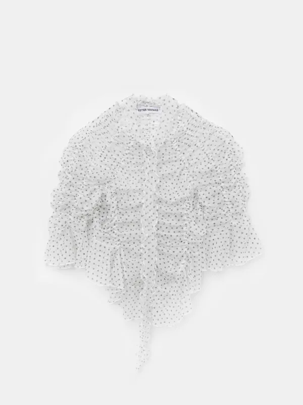 Polka-dot Crop Signature Ruched Top sold by Ester Manas