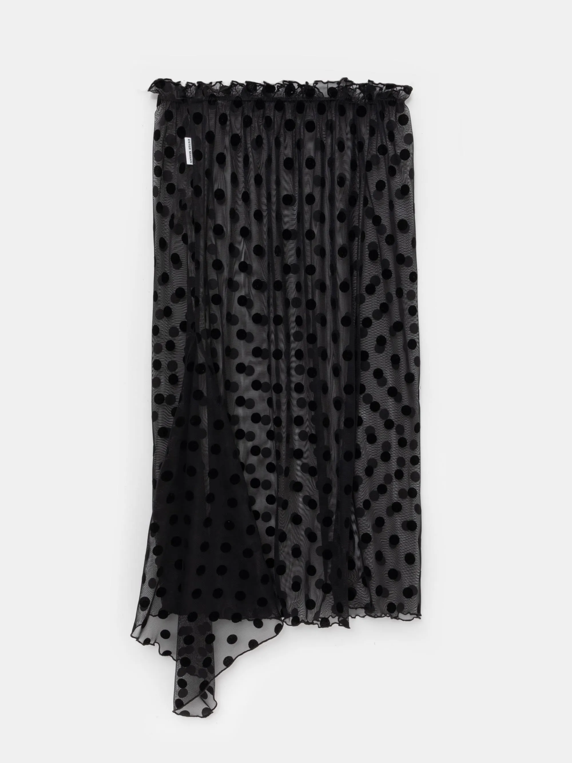 Black Polka Dots Asymmetric Skirt sold by Ester Manas