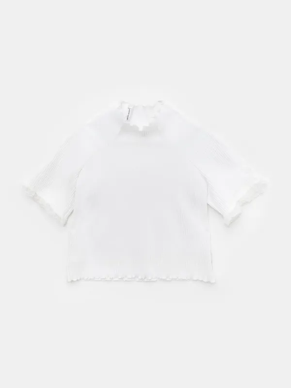 Lace Rib White Easy Top sold by Ester Manas