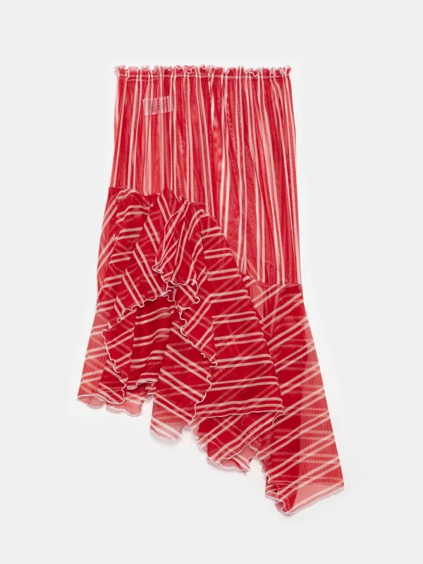 Red Striped Asymmetric Skirt sold by Ester Manas