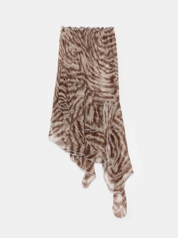 Brown Abstract Asymmetric Skirt sold by Ester Manas