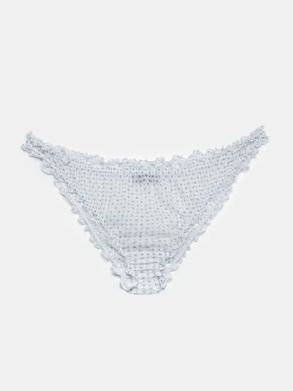 Micro Blue Floral Ruffled Panties sold by Ester Manas