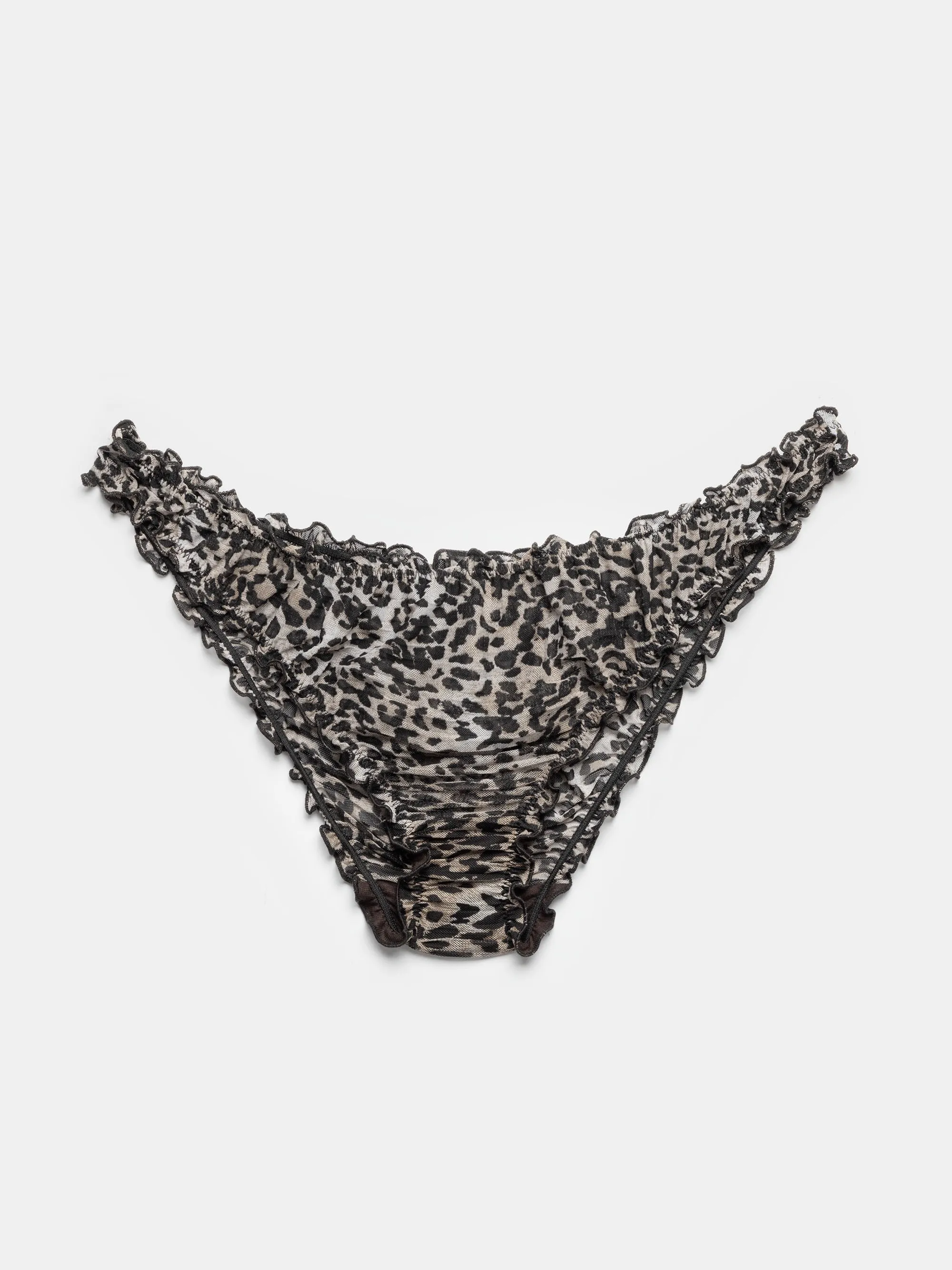 Black & Taupe Leopard Ruffled Panties sold by Ester Manas