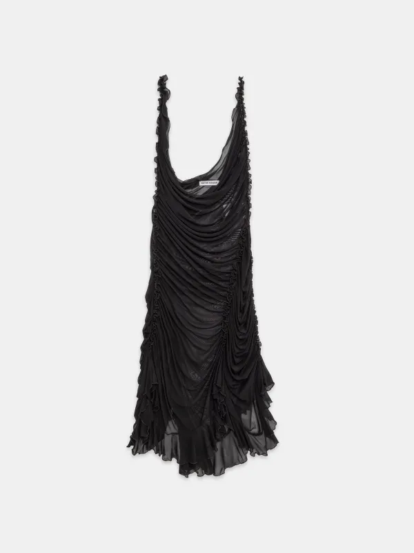 Midnight Ruched Sheer Dress sold by Ester Manas