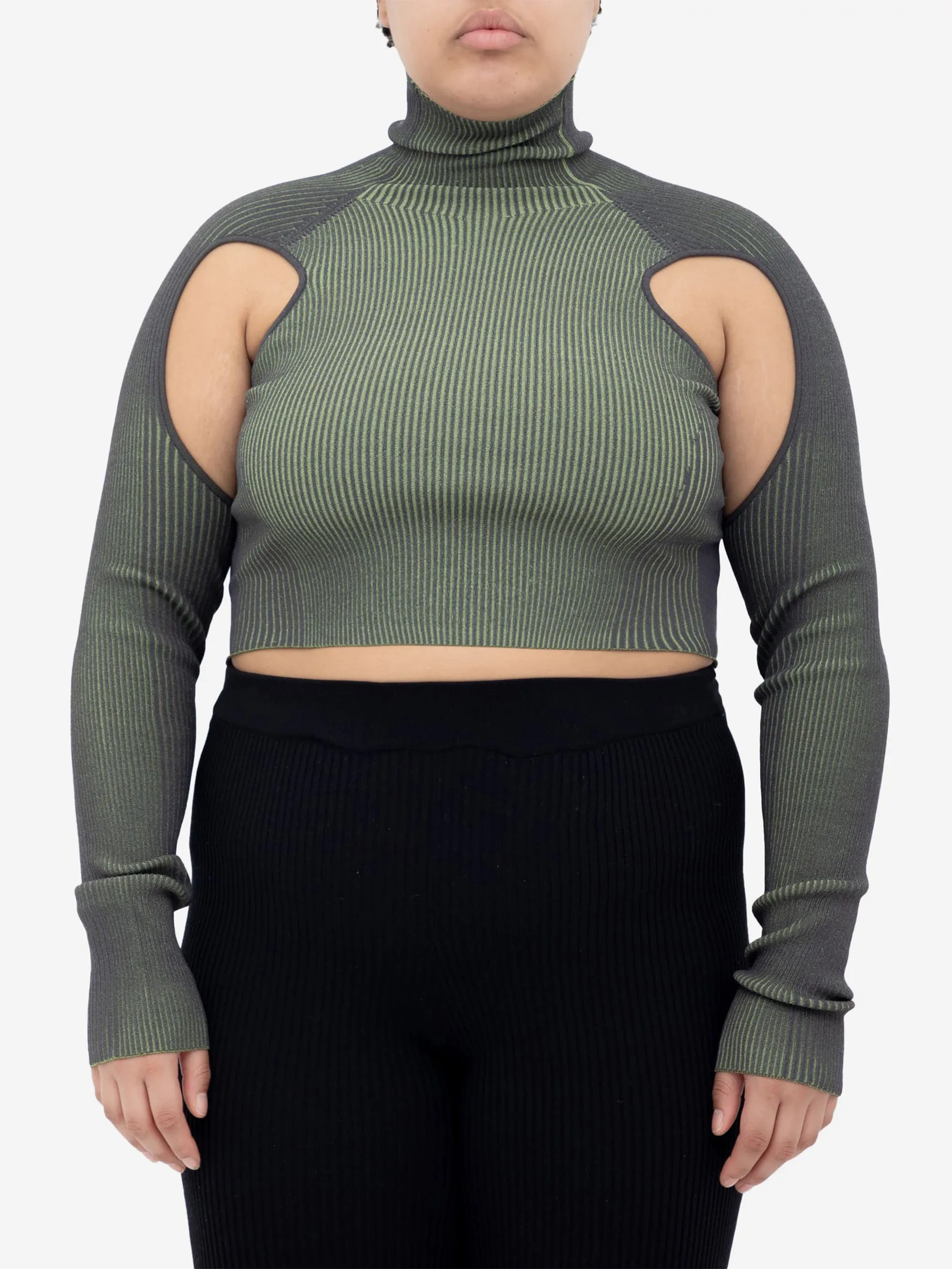 Dark Green Peephole Top sold by Ester Manas
