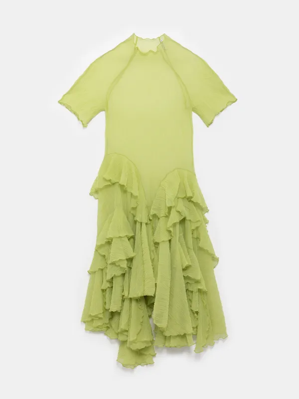 Pistachio Crumpled Spiral Maxi Dress sold by Ester Manas